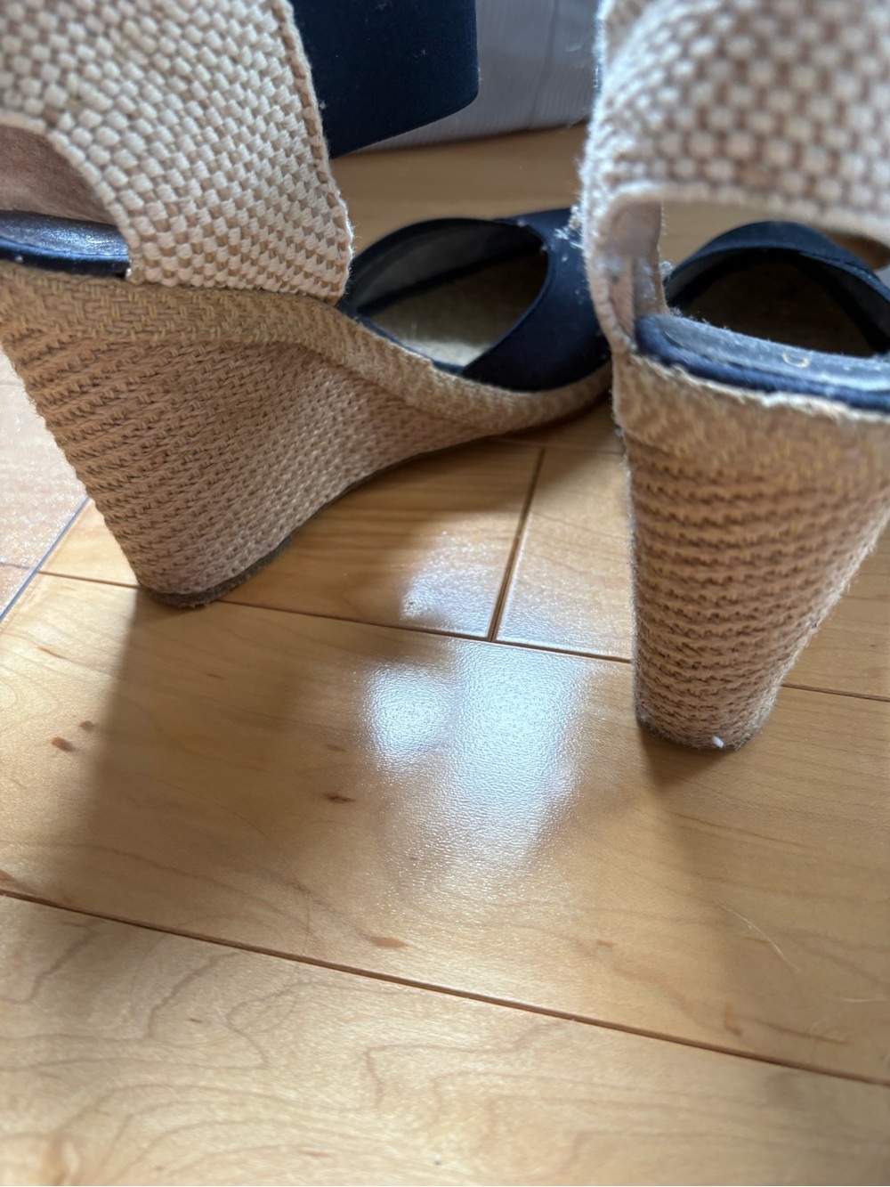 André Assous Anouka Espadrille Wedge Sandal in Navy Women’s Size 8 - Picture 5 of 9